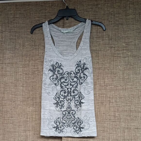 Maurices Light Gray Tank Top with Black Pattern - Picture 1 of 4
